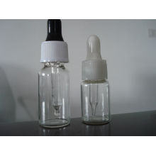Botella de cristal transparente Tubular atornillado con cuentagotas y bombilla